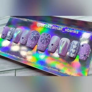 Purple Frost gel press-on nails
